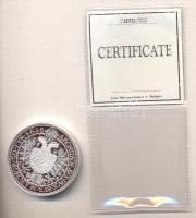 Magyar tallérok utánveretben "II. Mátyás Tallérja 1616." Ag (0,999) 20g T:PP Tanúsítvánnya...