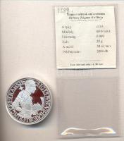 Magyar tallérok utánveretben "Báthory Zsigmond Tallérja 1589." Ag (0,999) 20g T:PP Tanúsítvánnyal, csak 2000db!