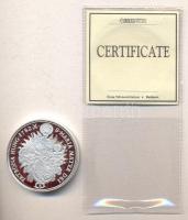 Magyar tallérok utánveretben "II. József Tallérja 1782." Ag (0,999) 20g T:PP Tanúsítvánnya...