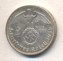 Német 3. Birodalom 1939A 2M Ag "Hindenburg" T:2 German Third Reich 1939A 2 Marks Ag "Hindenburg" C:XF