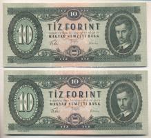 1962. 10Ft (2x) egymás utáni sorszámmal T:I