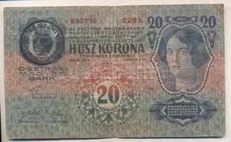 1913. 20K román körbélyegzővel T:III(hátoldalon ragasztva)