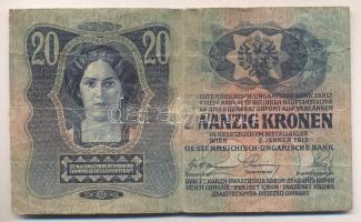 1913. 20K román körbélyegzővel T:III(hátoldalon ragasztva)