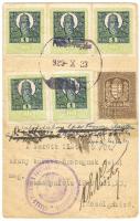 1929 Fegyvertartási engedély illetékbélyegekkel