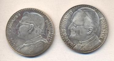 Olaszország DN "I. János Pál Pápa" és "II. János Pál pápa" emlékérem T:1-,2 Italy ND "Pope John Paul I" and "Pope John Paul II" medallion C:AU,XF