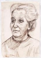 Márk jelzéssel: Asszony fej. Ceruza, papír, 40×27 cm, (kis szakadással)