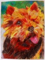 Szántó jelzéssel: Kutyafej. Pasztell, papír, 32×24 cm, (pici hibával)