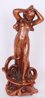Szecessziós stílusú rezezett fém szobor /  Art noueau style metal figure, 20cm