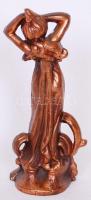 Szecessziós stílusú rezezett fém szobor / 
Art noueau style metal figure, 20cm