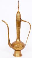 Indiai sárgaréz kancsó vésett díszítéssel /  Indian brass jug, 40cm