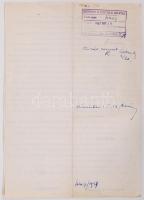 1947 A magyar miniszerelnökség levele a Statesman' Year Book c. diplomata-információs évkönyvbe...