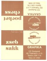 cca 1980 Grafika vállalat zsebsakk 2 hiánnyal