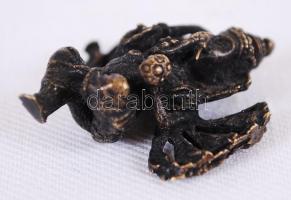 Mini réz "Ganésa" szobor, hindu embertestű istenség. A vállalkozások istene. m:4 cm