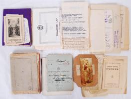 cca 1890-1920 Okmány és nyomtatvány hagyaték tétel kb 30 db
