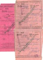 1916 3 db klf vonatjegy / train tickets