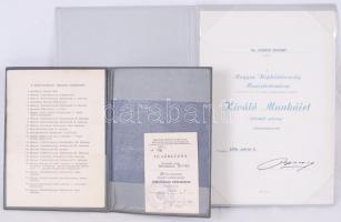 1972-1979 MNH minisztérium, igazolvány, kitüntetések viselési sorrendjét felsoroló lap 1-52 és egy Minisztertanácsi Kiváló Munkáért kitüntető okmány