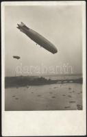 LZ 127 Graf Zeppelin over Hamburg-Binnenalster Lake (EK)