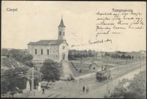 Budapest XXI. Csepel Templom tér villamossal