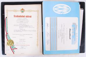 Csepeli Vas- és Fémművek tétel:Csepeli Fémmű története 1895-1966, két darab szabadalmi okirat, egy díszoklevél