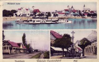 Szentendre osztott lap vasútállomással (hátoldal sérült)