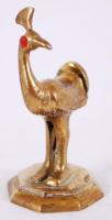 Mini öntött bronz páva, m:6 cm