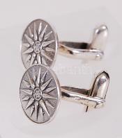 Ezüst (Ag) mandzsettagomb pár / 
A pair of silver cufflings, 9gr