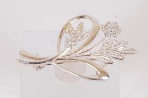 Virág alakú ezüst (Ag) kitűző / 
Flowers, silver brooch, 3,5cm, 2,9gr
