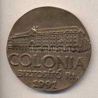 1991. Colonia Biztosító Rt. Br emlékérem (63mm) dísztokban T:2