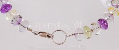 Ametrin nyaklánc ezüst (Ag) szerelékkel / 
Ametrine necklace with silver accessories, 46cm
