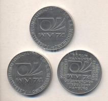 NSZK 1974. 3db klf Futball VB fém emlékérem T:2 GFR 1974. Football World Cup 3 different metal medallions C:XF