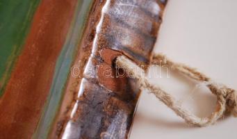 Nógrádi J jelzéssel: Hófehérke és a hét törpe. Kézzel festett, kerámia falikép, apró mázhibákkal, 18...