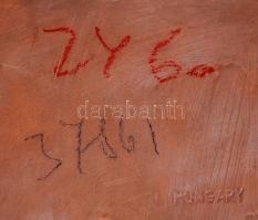 Nógrádi J jelzéssel: Hófehérke és a hét törpe. Kézzel festett, kerámia falikép, apró mázhibákkal, 18...