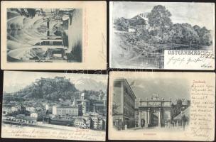 13 db háború előtti, 1899-es külföldi (egy cseh és 12 osztrák) városképes lap, köztük egy dombornyomott innsbrucki, és egy, a művész Hugo von Preen szignójával ellátott lap