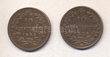 Olaszország 1863. 10c "II. Viktor Emanuel"  + 1894. 10c "I. Umbertó" T:2,2- Italy 1863. 10 Centesimi "Vittorio Emanuele II" + 1894. 10 Centesimi "Umberto I" C:XF,VF
