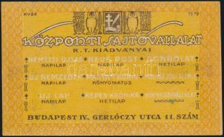 Budapest 1919. Központi Sajtóvállalat R.T. 20f T:III