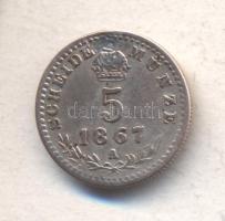 Ausztria 1867A 5Kr Ag "Ferenc József" T:3 Lyt. Austria 1867A 5 Kreuzer Ag "Franz Joseph" C:F (plugged hole)