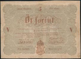 1848. 5Ft "Kossuth bankó" barna T:III