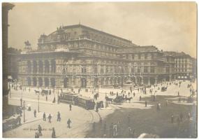 cca 1900 A bécsi Operaház és környéke, fotó /  Wien k.k. Hof-Oper and neighbourhood, photo from Würthle und Sohn Salzburg, 18x26cm