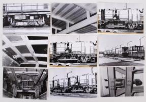 1990 28db fekete-fehér fotó a nosztalgia villamos építéséről, 9x13cm