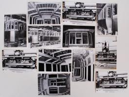 1990 28db fekete-fehér fotó a nosztalgia villamos építéséről, 9x13cm
