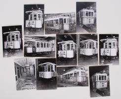 1987 25db fekete-fehér fotó régi villamoskocsikról, 9x14cm