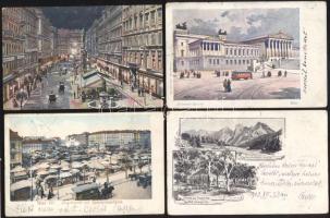 46 db háború előtti külföldi városképes lap (44 osztrák, egy cseh és egy olasz), bennük egy 1898-as és 1899-es lap, valamint több szignóval ellátott (J. Löwy, M.W.) lap