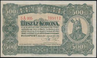 1923. 500K "Magyar Pénzjegynyomda Rt.." T:II