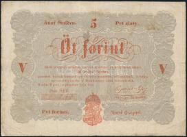 1848. 5Ft "Kossuth bankó" piros T:III