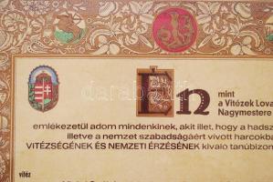 cca 1990 Modern vitézi oklevél