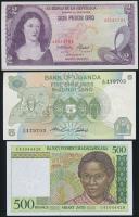 Kolumbia 1977. 2P + Madagaszkár 500Fr + Uganda 5Sh T:I Colombia 1977. 2 Pesos + Madagascar 500 Francs + Uganda 5 Shillings C:Unc