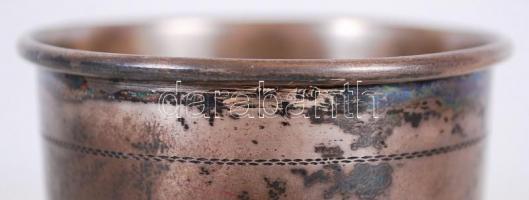 Keresztelő ezüst pohár "Lacika 943 júl.1" felirattal, jelzett, m:8 cm, nettó:52 gr