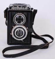 1949-1956 GOMZ Lubitel TLR, kétobjektíves tükörreflexes fényképezőgép T22 F-7.5cm 1:4.5 objektívvel,...