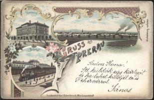 1898 Prerov railway station litho