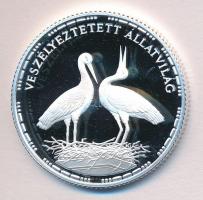 1992. 200Ft Ag "Veszélyeztetett állatvilág-gólya" T:PP